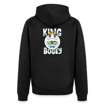 Golf Player Golf King Of The Bogey Golf - Unisex Premium Organic Zip Hoodie - black - Back - Nico (187cm)