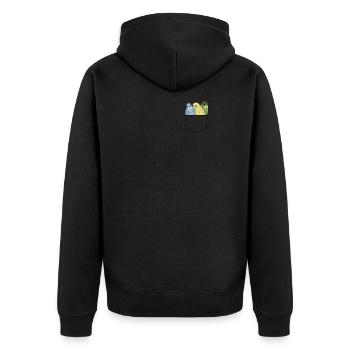 Perruches dans le sac design amusant - Veste à capuche bio Premium Unisexe - noir - Dos - Nico (187cm)