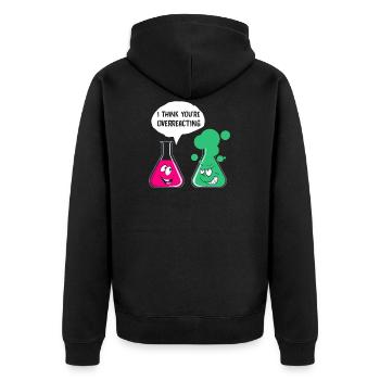Funny chemist motif for nerds geeks gift - Unisex Premium Organic Zip Hoodie - black - Back - Nico (187cm)
