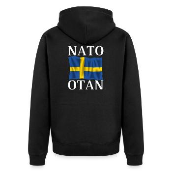 Prise de l’OTAN et drapeau suédois - Veste à capuche bio Premium Unisexe - noir - Dos - Nico (187cm)