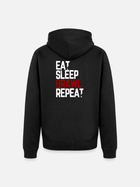 Eat Sleep Brawl Repeat Gamer - Unisex Premium Organic Zip Hoodie - black