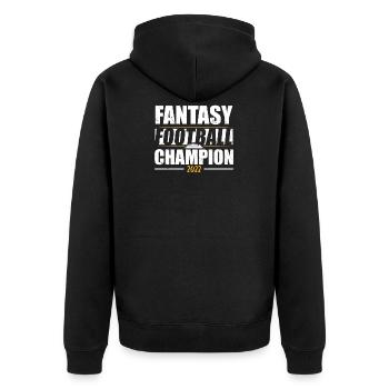 Fantasy Football Funny Champ Champion Draft 2022 - Unisex Premium Bio Zip Hoodie - Schwarz - Hinten - Nico (187cm)