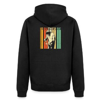 Chemise de soudage de style rétro, chemise de soudeur, cadeau pour - Veste à capuche bio Premium Unisexe - noir - Dos - Nico (187cm)