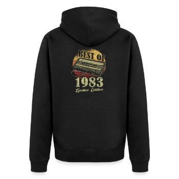 Best Of 1983 Bande de cassette rétro - Veste à capuche bio Premium Unisexe - noir - Dos - Nico (187cm)