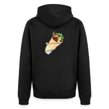 Yufka seller kebab kebab meat as always? - Unisex Premium Organic Zip Hoodie - black - Back - Nico (187cm)