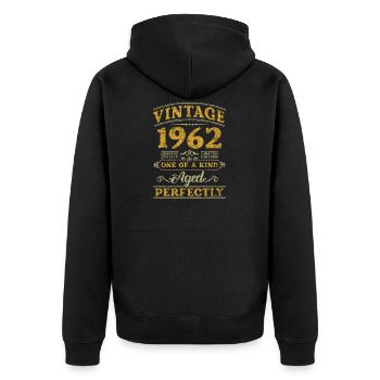 Millésime 1962 unique en son genre - Veste à capuche bio Premium Unisexe - noir - Dos - Nico (187cm)