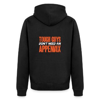 Appendectomy Appendicitis - Unisex Premium Organic Zip Hoodie - black - Back - Nico (187cm)