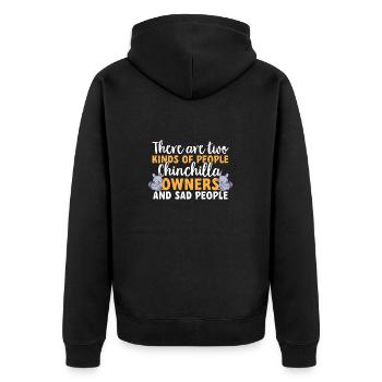 Chinchilla - Unisex Premium Bio Zip Hoodie - Schwarz - Hinten - Nico (187cm)