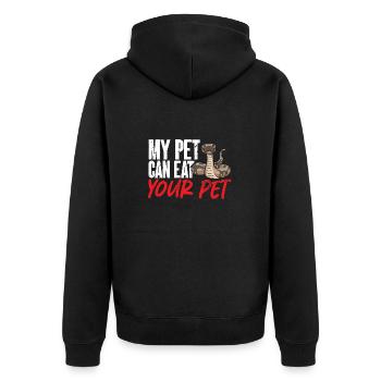 Ball Python Snake King Python - Unisex Premium Organic Zip Hoodie - black - Back - Nico (187cm)