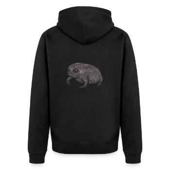 Black Rain Frog Breviceps Fuscus Frog - Unisex Premium Organic Zip Hoodie - black - Back - Nico (187cm)