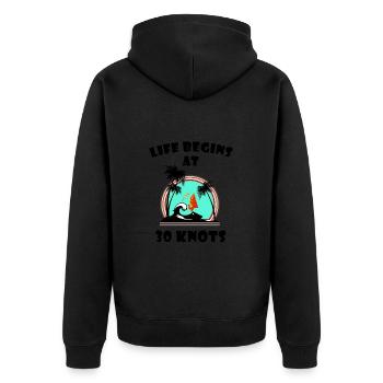 Life begins at 30 knots - Veste à capuche bio Premium Unisexe - noir - Dos - Nico (187cm)