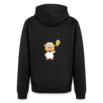SCHAF - DRACHE - KITE - HERBST - Unisex Premium Bio Zip Hoodie - Schwarz - Hinten - Nico (187cm)