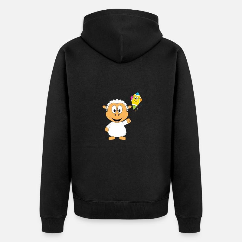 SCHAF - DRACHE - KITE - HERBST - Unisex Premium Bio Zip Hoodie - Schwarz