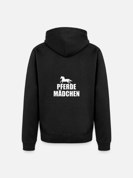 PFERDEMÄDCHEN - PFERD - REITERIN - REITEN - PONY - Unisex Premium Bio Zip Hoodie - Schwarz