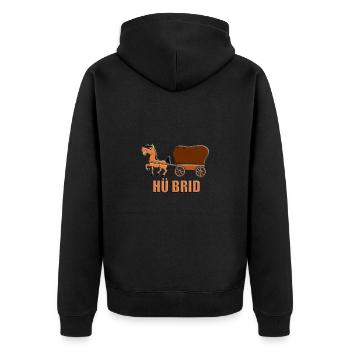PFERD - PLANWAGEN - HÜ BRID - AUTO - HYBRID AUTOS - Unisex Premium Bio Zip Hoodie - Schwarz - Hinten - Nico (187cm)