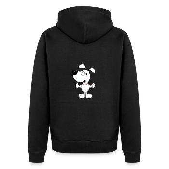 HUND - HUNDE - SUPER - LIKE - LIKEN - MÖGEN - Unisex Premium Bio Zip Hoodie - Schwarz - Hinten - Nico (187cm)