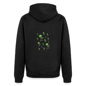ZOMBIES - ZOMBIE - HALLOWEEN - Unisex Premium Bio Zip Hoodie - Schwarz - Hinten - Nico (187cm)