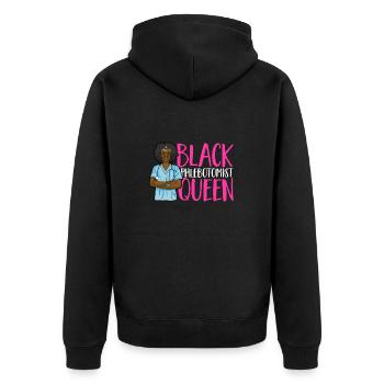 Phlebotomy Blood Draw Blood Nurse - Unisex Premium Organic Zip Hoodie - black - Back - Nico (187cm)