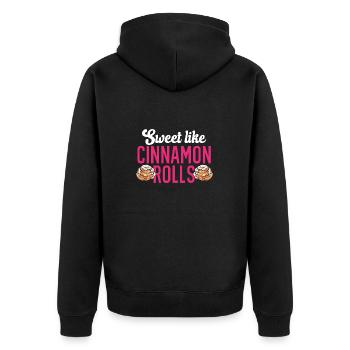 Cinnamon roll - Unisex Premium Organic Zip Hoodie - black - Back - Nico (187cm)