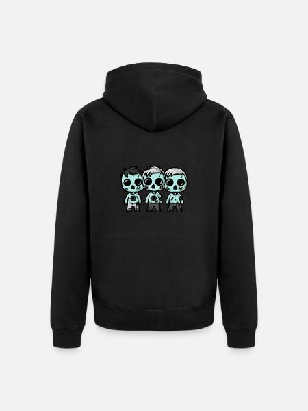 Zombies Halloween Cute Comic - Unisex Premium Organic Zip Hoodie - black