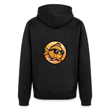 Poisson rouge Bande dessinée Cool - Veste à capuche bio Premium Unisexe - noir - Dos - Nico (187cm)