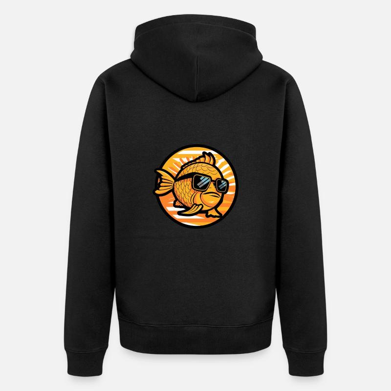 Goldfische Comic Cool - Unisex Premium Bio Zip Hoodie - Schwarz