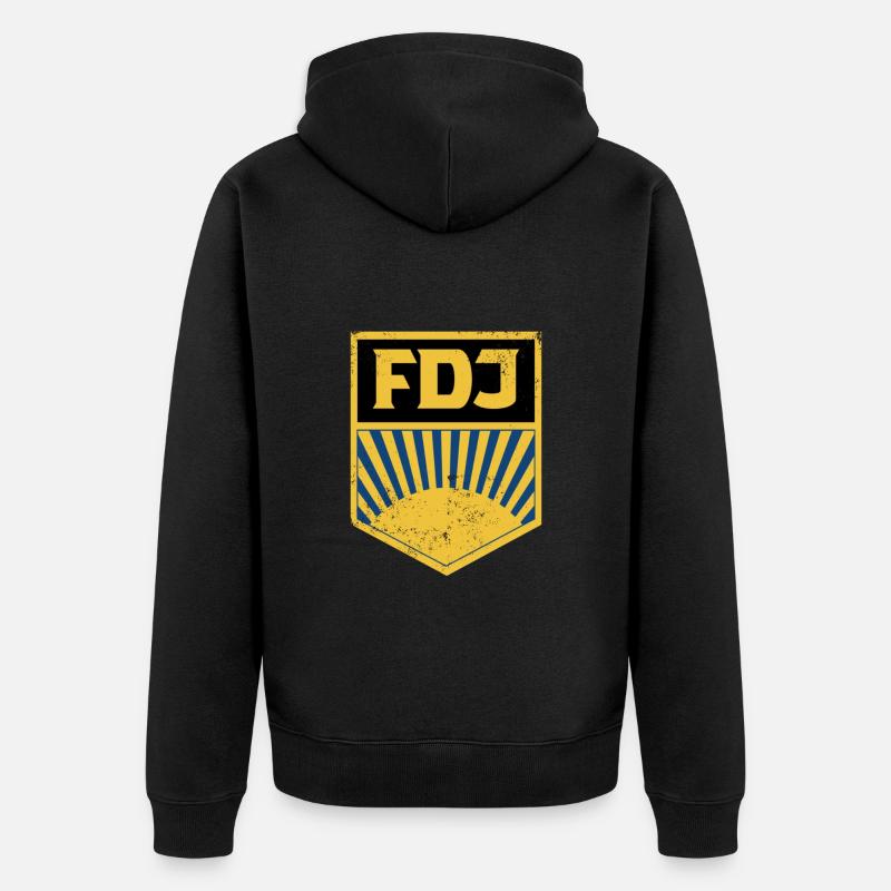 FDJ Retro Logo DDR Pioniere - Veste à capuche bio Premium Unisexe - noir