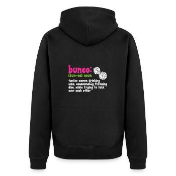 Bunco Dice Game - Unisex Premium Organic Zip Hoodie - black - Back - Nico (187cm)