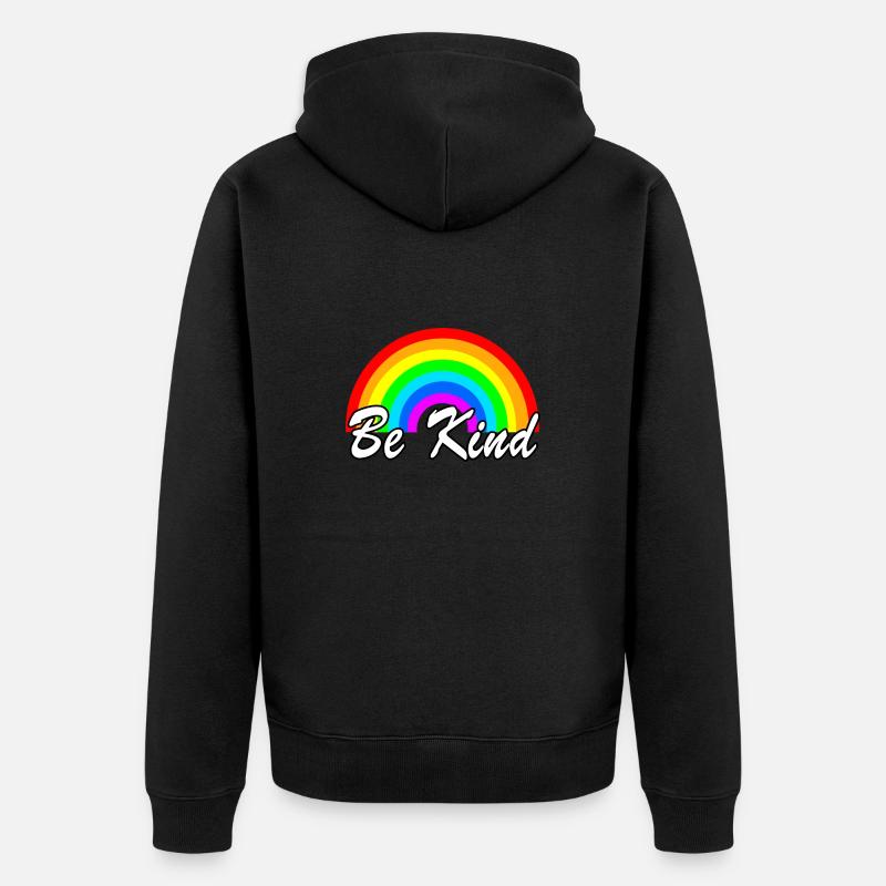 Sei freundlich Autismus-Bewusstsein Regenbogen Wähle Freundlichkeit - Unisex Premium Bio Zip Hoodie - Schwarz