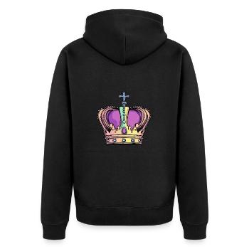 Couronne - Veste à capuche bio Premium Unisexe - noir - Dos - Nico (187cm)