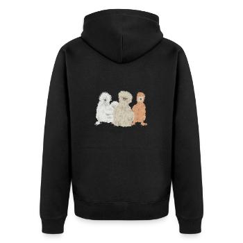 Seidenhuhn Poulet soyeux - Veste à capuche bio Premium Unisexe - noir - Dos - Nico (187cm)