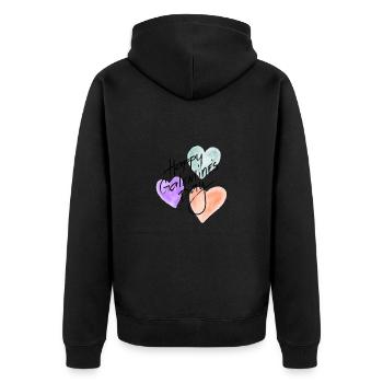 Bonne fête de Galentine - Veste à capuche bio Premium Unisexe - noir - Dos - Nico (187cm)