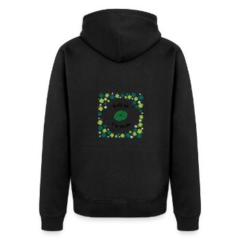 Kiss me I'm Irish - Unisex Premium Bio Zip Hoodie - Schwarz - Hinten - Nico (187cm)