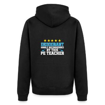 Sportlehrer Sport Lehrer Sportunterricht - Unisex Premium Bio Zip Hoodie - Schwarz - Hinten - Nico (187cm)