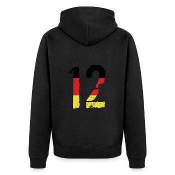 Maillot 12 numéros Allemagne - Veste à capuche bio Premium Unisexe - noir - Dos - Nico (187cm)