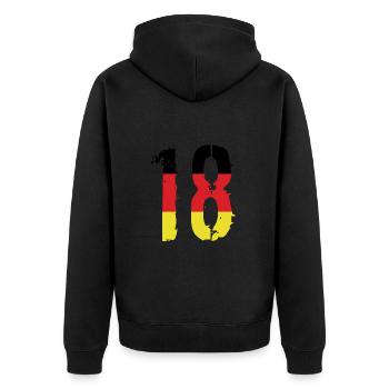 Maillot 18 numéros Allemagne - Veste à capuche bio Premium Unisexe - noir - Dos - Nico (187cm)