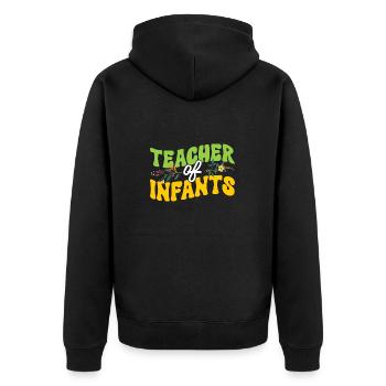 Enseignante de maternelle Éducatrice de centre de garde - Veste à capuche bio Premium Unisexe - noir - Dos - Nico (187cm)