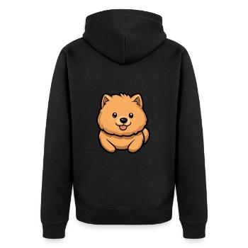 Chow Chow Dog Comic Baby - Unisex Premium Organic Zip Hoodie - black - Back - Nico (187cm)