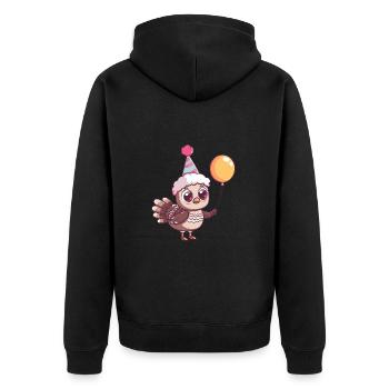 Turkey Birthday Baby - Unisex Premium Organic Zip Hoodie - black - Back - Nico (187cm)