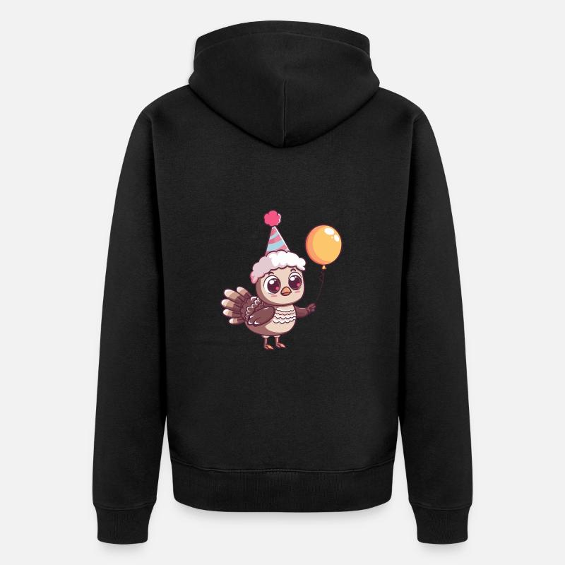 Dinde Anniversaire Bébé - Veste à capuche bio Premium Unisexe - noir