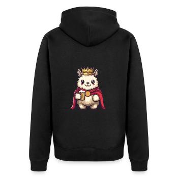 Alpaca Llama Beer Funny - Unisex Premium Organic Zip Hoodie - black - Back - Nico (187cm)