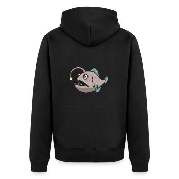 Poisson-grenouille Pêcheur en haute mer Pêcheur à la ligne - Veste à capuche bio Premium Unisexe - noir - Dos - Nico (187cm)