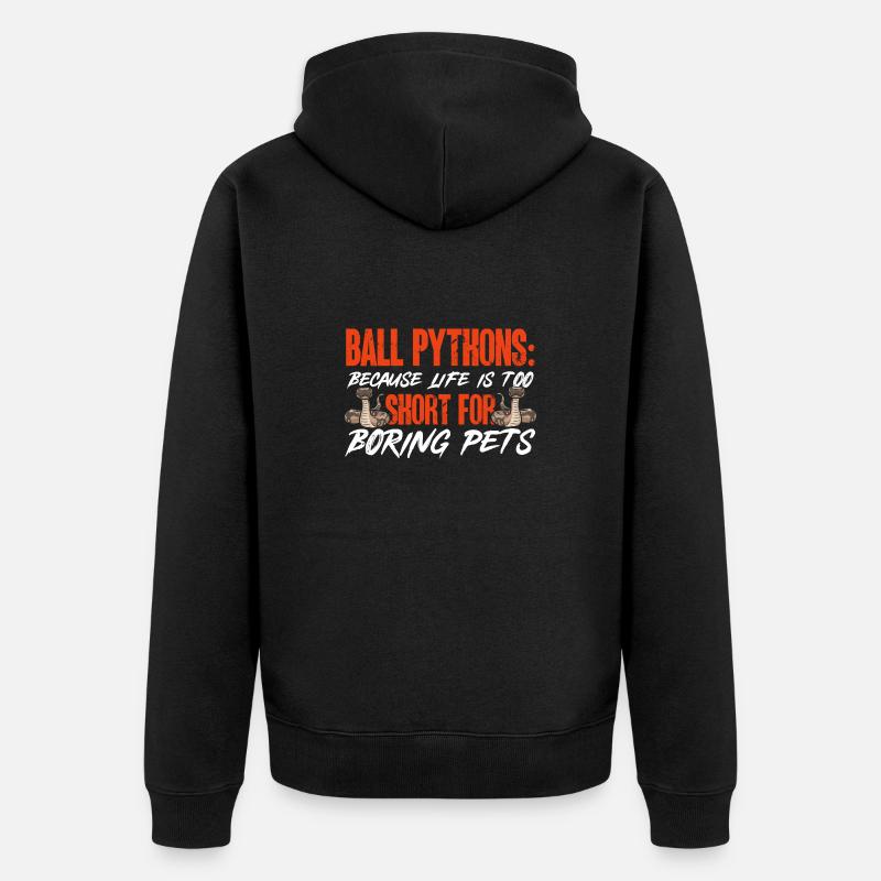 Ball Python Schlange Königspython - Unisex Premium Bio Zip Hoodie - Schwarz