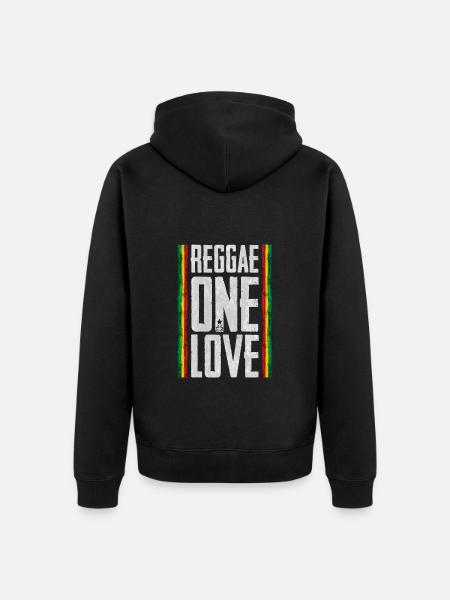 reggae one love - Unisex Premium Organic Zip Hoodie - black