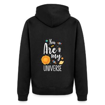 Étoiles planètes galaxie vaisseau spatial - Veste à capuche bio Premium Unisexe - noir - Dos - Nico (187cm)