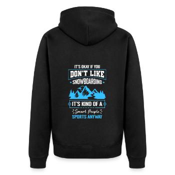 Snowboarder Holiday Boarder Freestyle - Unisex Premium Organic Zip Hoodie - black - Back - Nico (187cm)