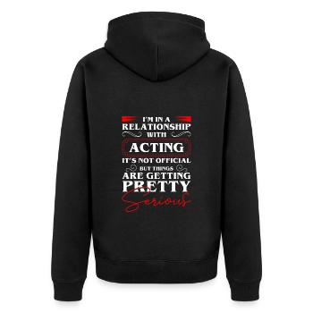 actress acting singer Broadway - Unisex Premium Organic Zip Hoodie - black - Back - Nico (187cm)