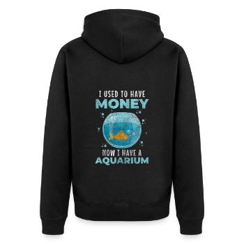 Aquarium Züchter Haustier - Unisex Premium Bio Zip Hoodie - Schwarz - Hinten - Nico (187cm)