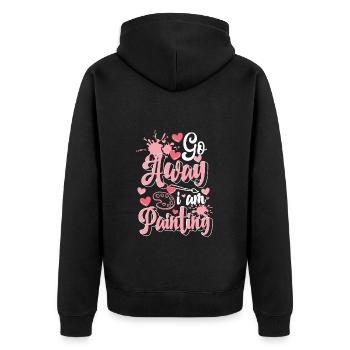 Malerei Streichen Malermeister Baustelle - Unisex Premium Bio Zip Hoodie - Schwarz - Hinten - Nico (187cm)