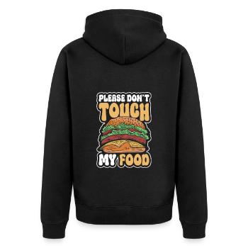 Nicht Anfassen Eigentum Provokation Einzelkind - Unisex Premium Bio Zip Hoodie - Schwarz - Hinten - Nico (187cm)